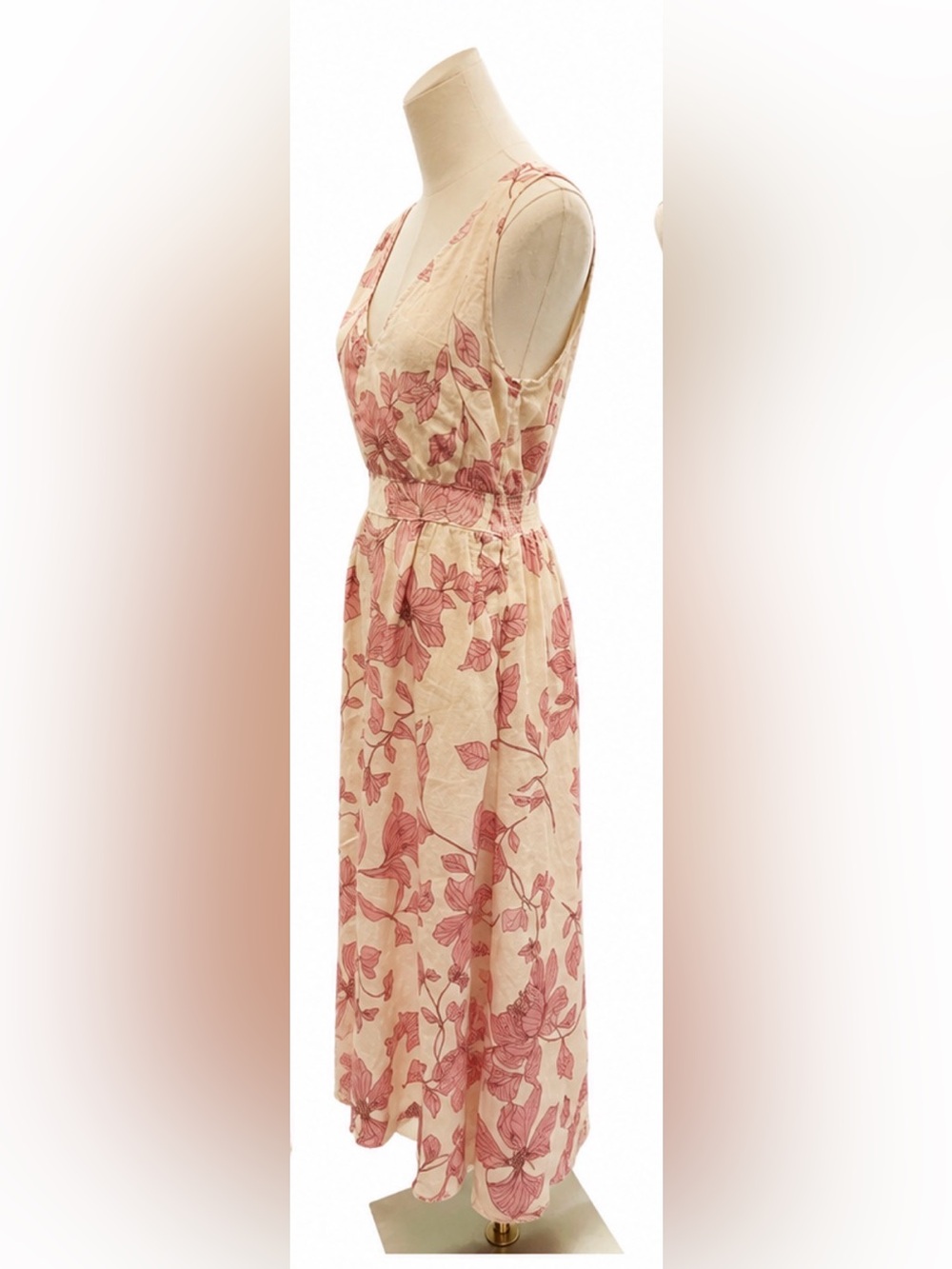 Cynthia Rowley 100% Linen Floral Midi Dress — Size 8 - Picture 2 of 6